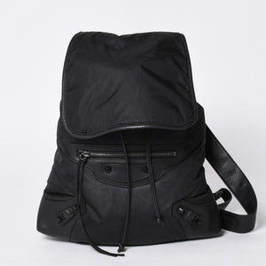 BALENCIAGA CLASSIC TRAVELER BACKPACK 387285 Nylon Black Good Condition Used 4a000147