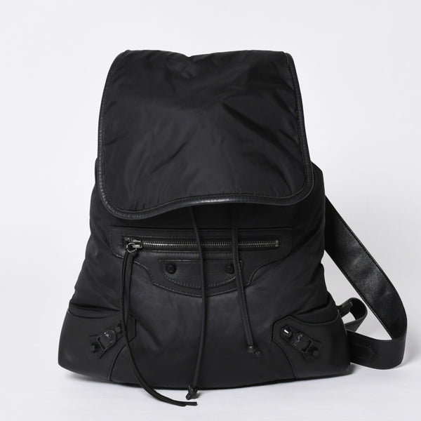 BALENCIAGA CLASSIC TRAVELER BACKPACK 387285 Nylon Black Good Condition Used 4a000147