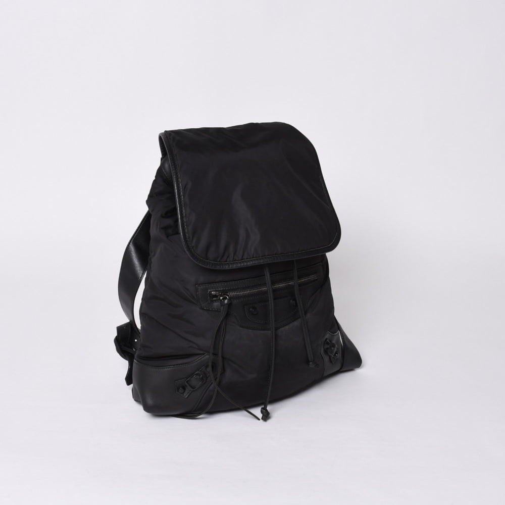 BALENCIAGA CLASSIC TRAVELER BACKPACK 387285 Nylon Black Good Condition Used 4a000147