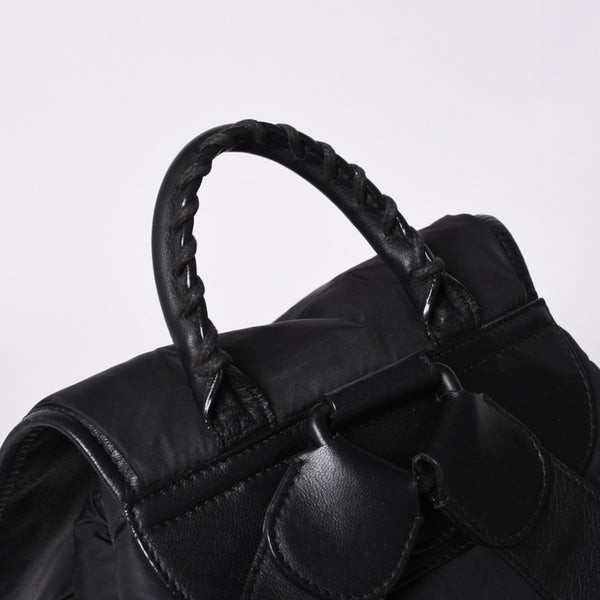 BALENCIAGA CLASSIC TRAVELER BACKPACK 387285 Nylon Black Good Condition Used 4a000147