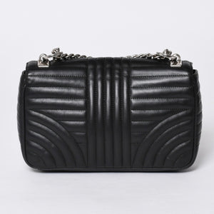 PRADA プラダ チェーンフラップ ダイアグラム キルティングレザー ミディアム ショルダーバッグ 美品 中古 4a000772