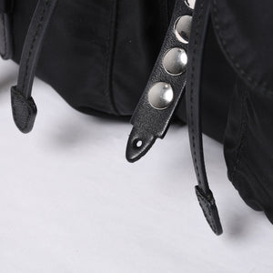 PRADA プラダ スタッズ付きナイロン リュックサック バックパック ブラック シルバー金具 美品 中古 4a000251