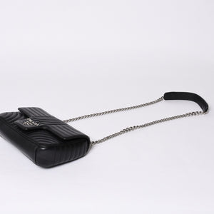 PRADA プラダ チェーンフラップ ダイアグラム キルティングレザー ミディアム ショルダーバッグ 美品 中古 4a000772