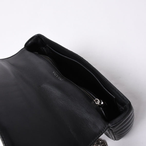 PRADA プラダ チェーンフラップ ダイアグラム キルティングレザー ミディアム ショルダーバッグ 美品 中古 4a000772
