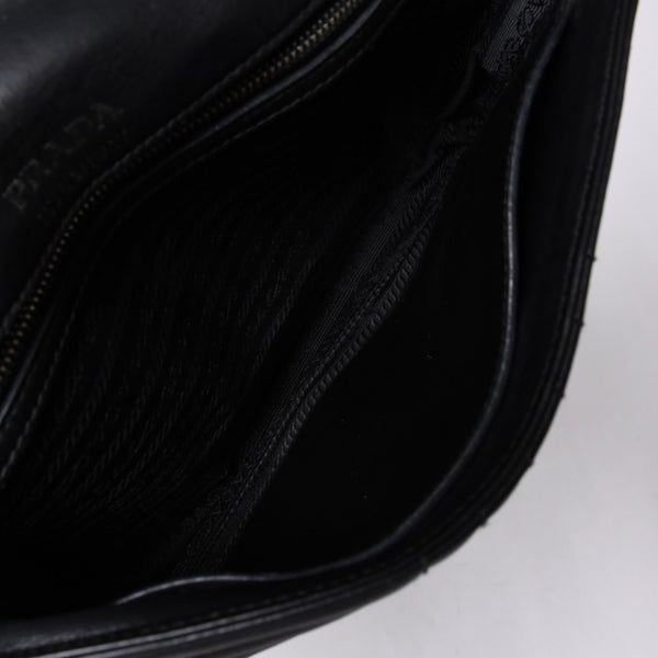 PRADA プラダ チェーンフラップ ダイアグラム キルティングレザー ミディアム ショルダーバッグ 美品 中古 4a000772