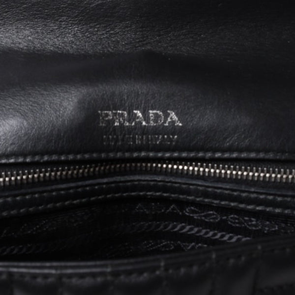 PRADA プラダ チェーンフラップ ダイアグラム キルティングレザー ミディアム ショルダーバッグ 美品 中古 4a000772