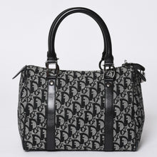 画像をギャラリービューアに読み込む, Christian Dior クリスチャンディオール ハンドバッグ トロッター柄 ミニボストンバッグ ネイビー ベージュ ヴィンテージ 美品 中古 4a000507