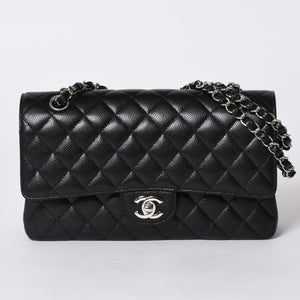 Like new CHANEL Matelasse 25 W flap W chain shoulder bag AO1112 21s Caviar skin Silver hardware Used 4a000990