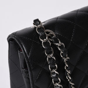 Like new CHANEL Matelasse 25 W flap W chain shoulder bag AO1112 21s Caviar skin Silver hardware Used 4a000990
