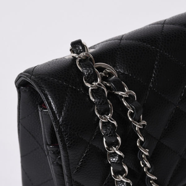 Like new CHANEL Matelasse 25 W flap W chain shoulder bag AO1112 21s Caviar skin Silver hardware Used 4a000990