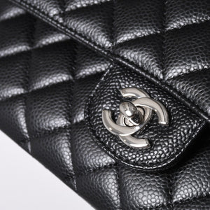 Like new CHANEL Matelasse 25 W flap W chain shoulder bag AO1112 21s Caviar skin Silver hardware Used 4a000990