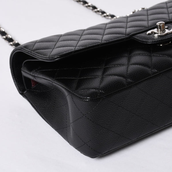 Like new CHANEL Matelasse 25 W flap W chain shoulder bag AO1112 21s Caviar skin Silver hardware Used 4a000990