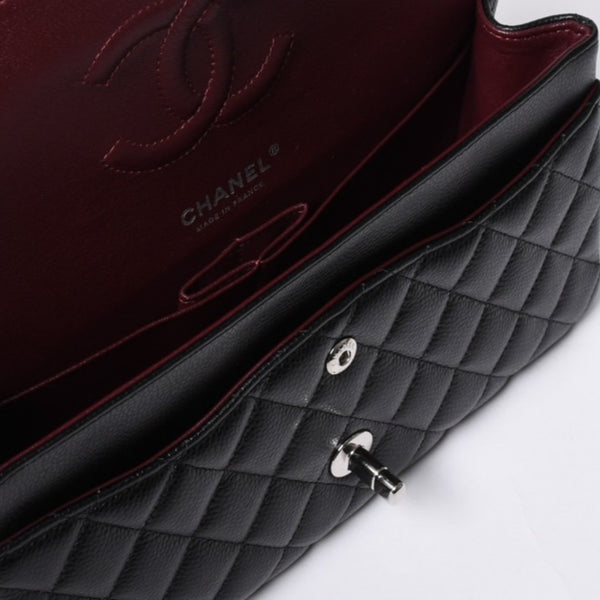Like new CHANEL Matelasse 25 W flap W chain shoulder bag AO1112 21s Caviar skin Silver hardware Used 4a000990