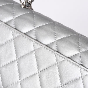 CHANEL シャネル Sフラップ Sチェーンショルダーバッグ AP3238 ランダム番台 ココマーク ラムスキン シルバー 美品 中古 4a000691