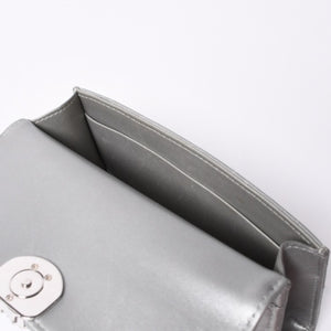 CHANEL シャネル Sフラップ Sチェーンショルダーバッグ AP3238 ランダム番台 ココマーク ラムスキン シルバー 美品 中古 4a000691