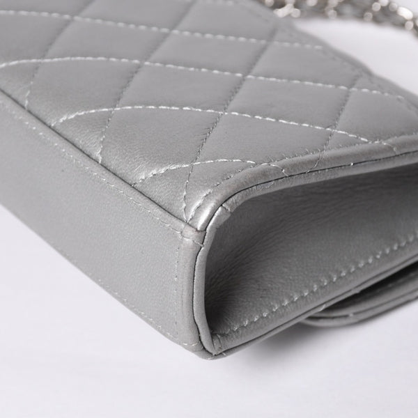 CHANEL シャネル Sフラップ Sチェーンショルダーバッグ AP3238 ランダム番台 ココマーク ラムスキン シルバー 美品 中古 4a000691