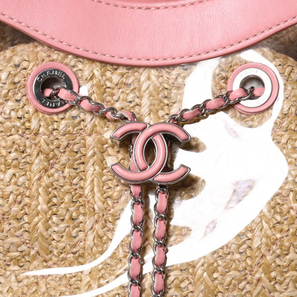 CHANEL シャネル CHANEL 31 ラージ ショッピングバッグ 27番台 ココマーク 2WAY PVC ストロー レザー ビニール ピンク 美品 中古 4a000255