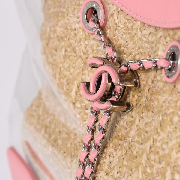 CHANEL シャネル CHANEL 31 ラージ ショッピングバッグ 27番台 ココマーク 2WAY PVC ストロー レザー ビニール ピンク 美品 中古 4a000255