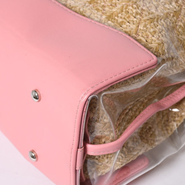 CHANEL シャネル CHANEL 31 ラージ ショッピングバッグ 27番台 ココマーク 2WAY PVC ストロー レザー ビニール ピンク 美品 中古 4a000255