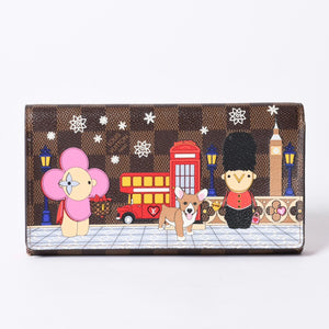 LOUIS VUITTON Zippy Wallet Long Wallet N63174 Holiday Limited Model Gold Hardware Used 4a000291
