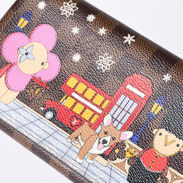 LOUIS VUITTON Zippy Wallet Long Wallet N63174 Holiday Limited Model Gold Hardware Used 4a000291