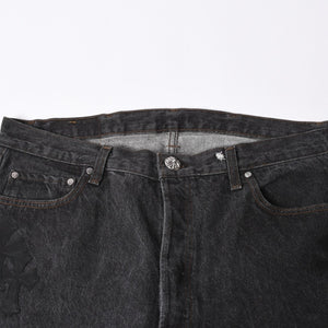 極美品 CHROME HEARTS クロムハーツ Levi's 501 リーバイス 501 セメタリークロスパッチ デニムパンツ ジーンズ サイズ34 20パッチ 中古 4a000554