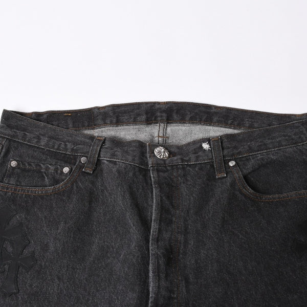 極美品 CHROME HEARTS クロムハーツ Levi's 501 リーバイス 501 セメタリークロスパッチ デニムパンツ ジーンズ サイズ34 20パッチ 中古 4a000554