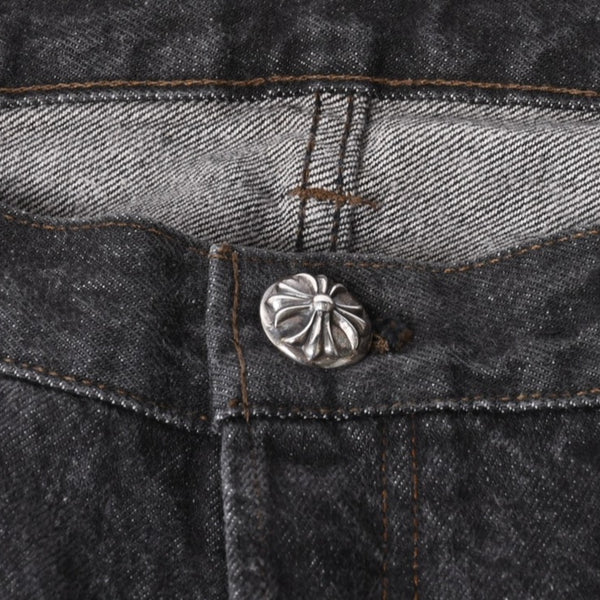 極美品 CHROME HEARTS クロムハーツ Levi's 501 リーバイス 501 セメタリークロスパッチ デニムパンツ ジーンズ サイズ34 20パッチ 中古 4a000554