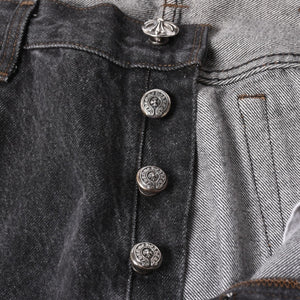 極美品 CHROME HEARTS クロムハーツ Levi's 501 リーバイス 501 セメタリークロスパッチ デニムパンツ ジーンズ サイズ34 20パッチ 中古 4a000554