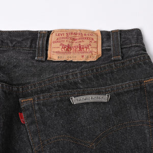 極美品 CHROME HEARTS クロムハーツ Levi's 501 リーバイス 501 セメタリークロスパッチ デニムパンツ ジーンズ サイズ34 20パッチ 中古 4a000554