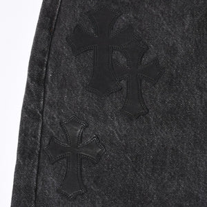 極美品 CHROME HEARTS クロムハーツ Levi's 501 リーバイス 501 セメタリークロスパッチ デニムパンツ ジーンズ サイズ34 20パッチ 中古 4a000554