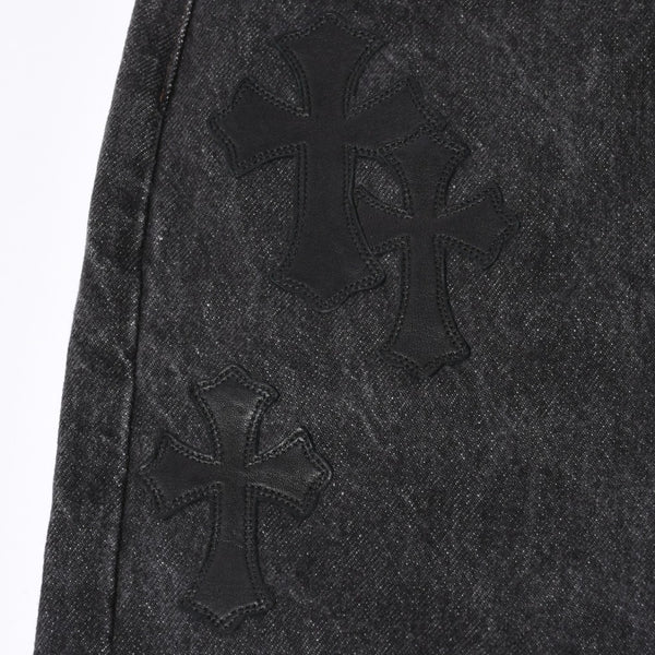 極美品 CHROME HEARTS クロムハーツ Levi's 501 リーバイス 501 セメタリークロスパッチ デニムパンツ ジーンズ サイズ34 20パッチ 中古 4a000554