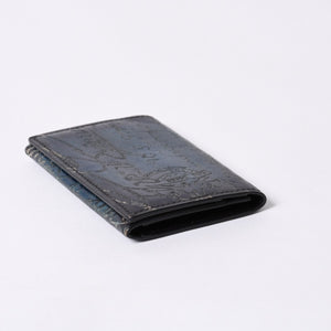 Berluti ベルルッティ カードケース スクリット カリグラフィー ロゴ ネイビー レザー 美品 中古 4a000314