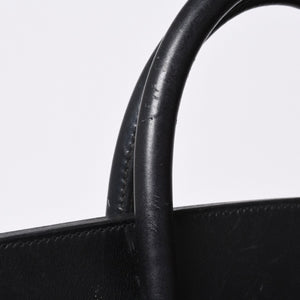 HERMES エルメス ハンドバッグ オータクロア50 1978年トワルアッシュ カーフ ブラック ベージュ バーキン ブロンズ金具 ブラック ○H刻印 中古 4a000603