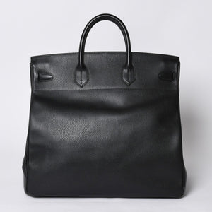 Very Good Condition HERMES Haut a Courroies Haut a Courroies 45 Handbag Ardennes Black Gold Hardware □H Stamp Used 4a000602