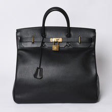 画像をギャラリービューアに読み込む, 極美品 HERMES エルメス Haut a Courroies オータクロア45 ハンドバッグ アルデンヌ ブラック ゴールド金具 □H刻印 中古 4a000602