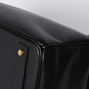 Very Good Condition HERMES Haut a Courroies Haut a Courroies 45 Handbag Ardennes Black Gold Hardware □H Stamp Used 4a000602