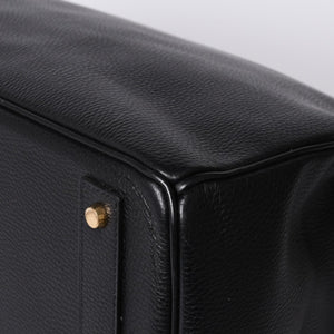 Very Good Condition HERMES Haut a Courroies Haut a Courroies 45 Handbag Ardennes Black Gold Hardware □H Stamp Used 4a000602
