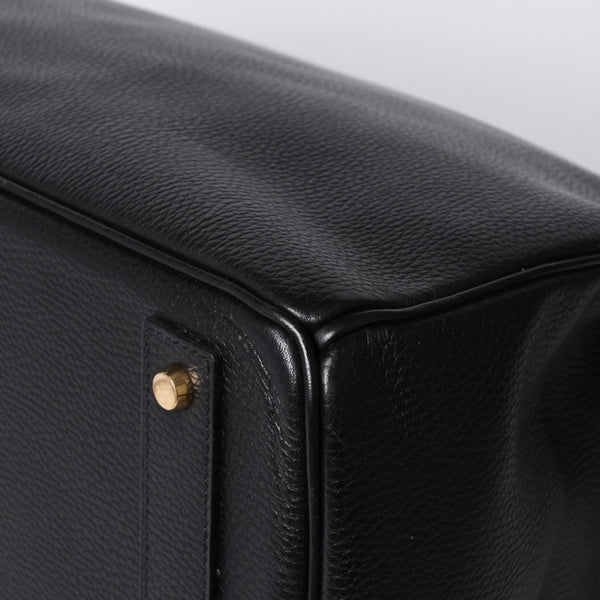 Very Good Condition HERMES Haut a Courroies Haut a Courroies 45 Handbag Ardennes Black Gold Hardware □H Stamp Used 4a000602