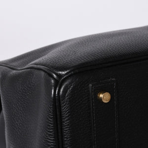 Very Good Condition HERMES Haut a Courroies Haut a Courroies 45 Handbag Ardennes Black Gold Hardware □H Stamp Used 4a000602