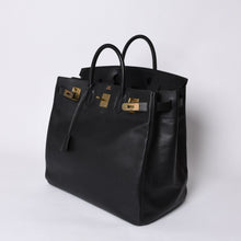 画像をギャラリービューアに読み込む, 極美品 HERMES エルメス Haut a Courroies オータクロア45 ハンドバッグ アルデンヌ ブラック ゴールド金具 □H刻印 中古 4a000602