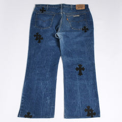 Very good condition CHROME HEARTS × Levi's 517 Levi's 517 Cemetery Cross Patch Denim Pants Jeans Size 36 20 Patch Used 4a000553