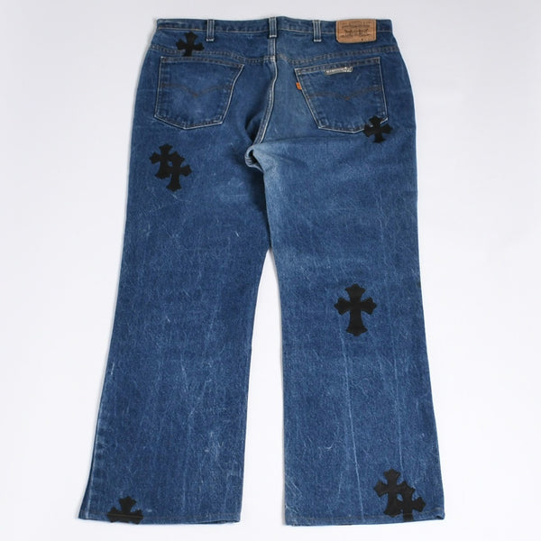 Very good condition CHROME HEARTS × Levi's 517 Levi's 517 Cemetery Cross Patch Denim Pants Jeans Size 36 20 Patch Used 4a000553