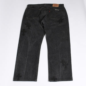 極美品 CHROME HEARTS クロムハーツ Levi's 501 リーバイス 501 セメタリークロスパッチ デニムパンツ ジーンズ サイズ34 20パッチ 中古 4a000554
