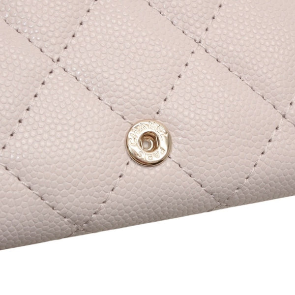 Very good condition CHANEL 25AW Classic Small Flap Wallet AP4901 Random Number Coco Mark Caviar Skin Pink Used 4a000297