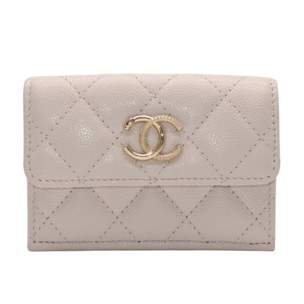 Very good condition CHANEL 25AW Classic Small Flap Wallet AP4901 Random Number Coco Mark Caviar Skin Pink Used 4a000297
