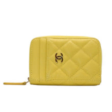 画像をギャラリービューアに読み込む, CHANEL シャネル コインケース 小銭入れ ランダム番台 ココマーク キャビアスキン イエロー ゴールド金具 美品 中古 4a000229