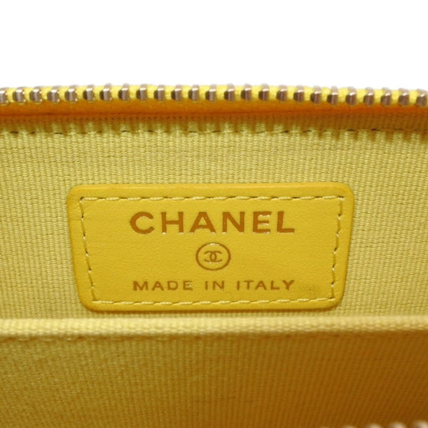 CHANEL シャネル コインケース 小銭入れ ランダム番台 ココマーク キャビアスキン イエロー ゴールド金具 美品 中古 4a000229