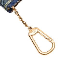 Very Good Condition LOUIS VUITTON Monogram Denim Pochette Cleat Coin Case M95343 Blue Coin Purse Wallet Used 4a000567