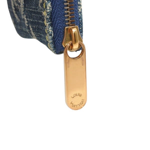 Very Good Condition LOUIS VUITTON Monogram Denim Pochette Cleat Coin Case M95343 Blue Coin Purse Wallet Used 4a000567